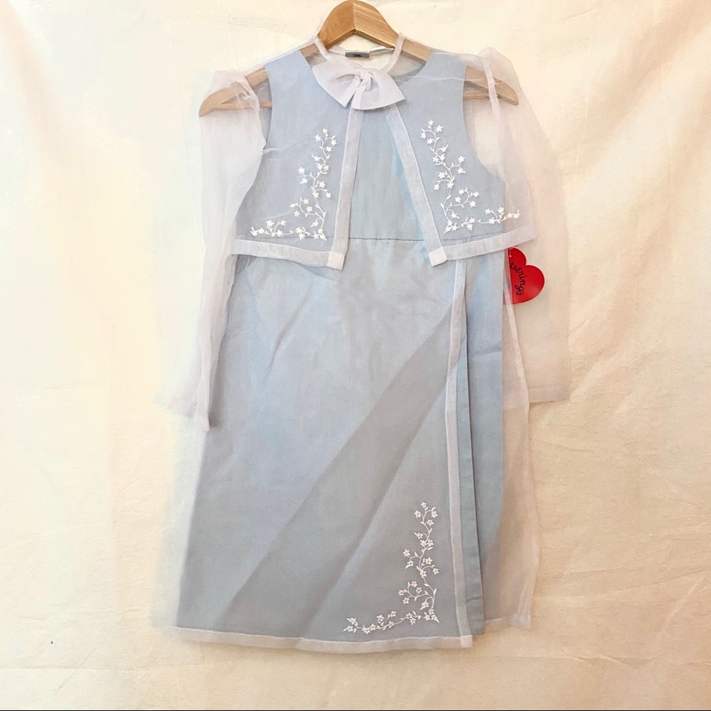 HARTSTRINGS Blue and White Dress Girls Size 10 NWT